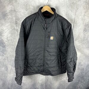 Carhartt Gilliam Jacket Mens XL Black Insulated Quilted Puffer Coat 102208